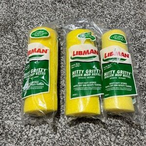 Lot 3 Libman Nitty Gritty Roller Mop Refill Tear Resistant Sponge Cleaning Pad